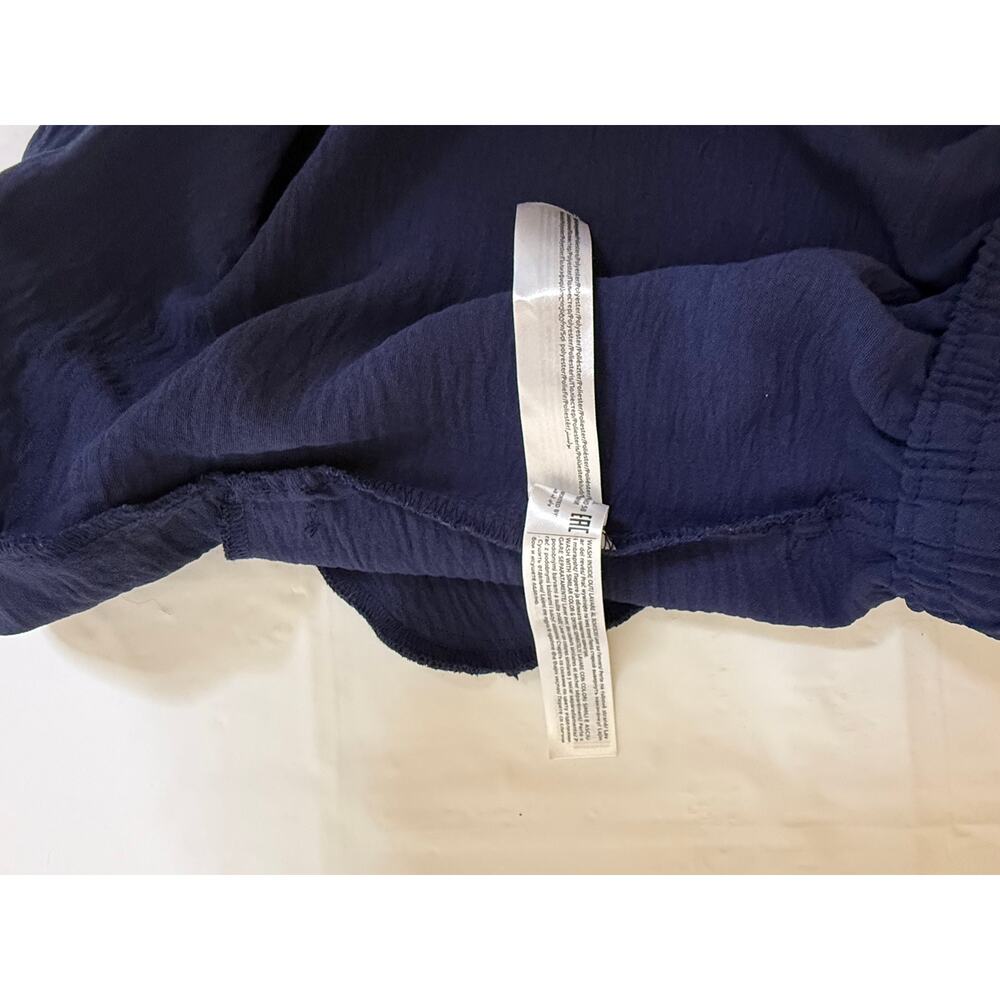 Terranova Navy Paperbag Waist Crinkle Shorts S - Picture 5 of 8